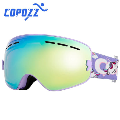 COPOZZ Professional Kids Ski/Snowboard Goggles – Anti-Fog UV400 Double Lens