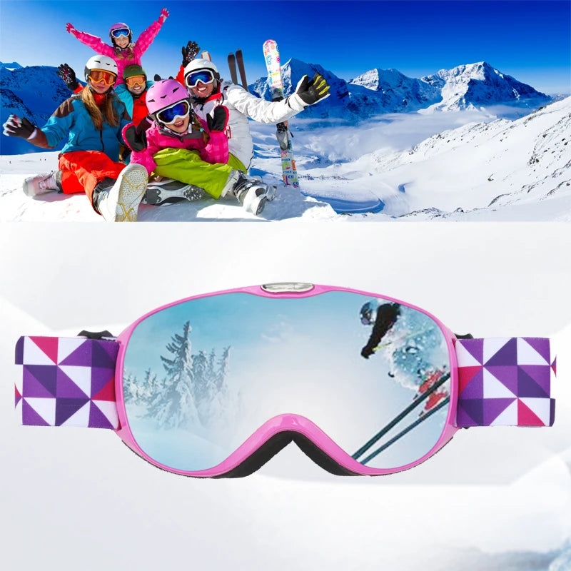 Kids Ski/Snowboard Anti-fog Double Layer UV400 Goggles | Age 4-14yrs