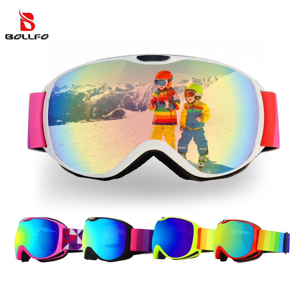 Kids Ski/Snowboard Anti-fog Double Layer UV400 Goggles | Age 4-14yrs