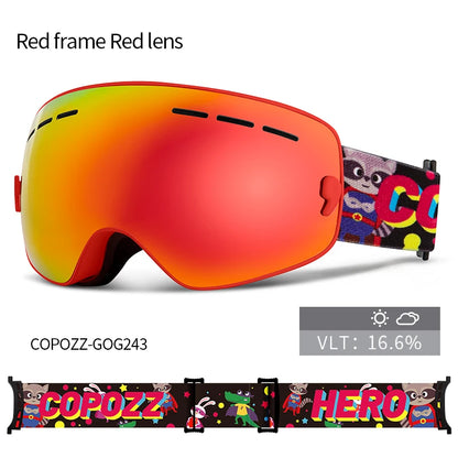 COPOZZ Professional Kids Ski/Snowboard Goggles – Anti-Fog UV400 Double Lens